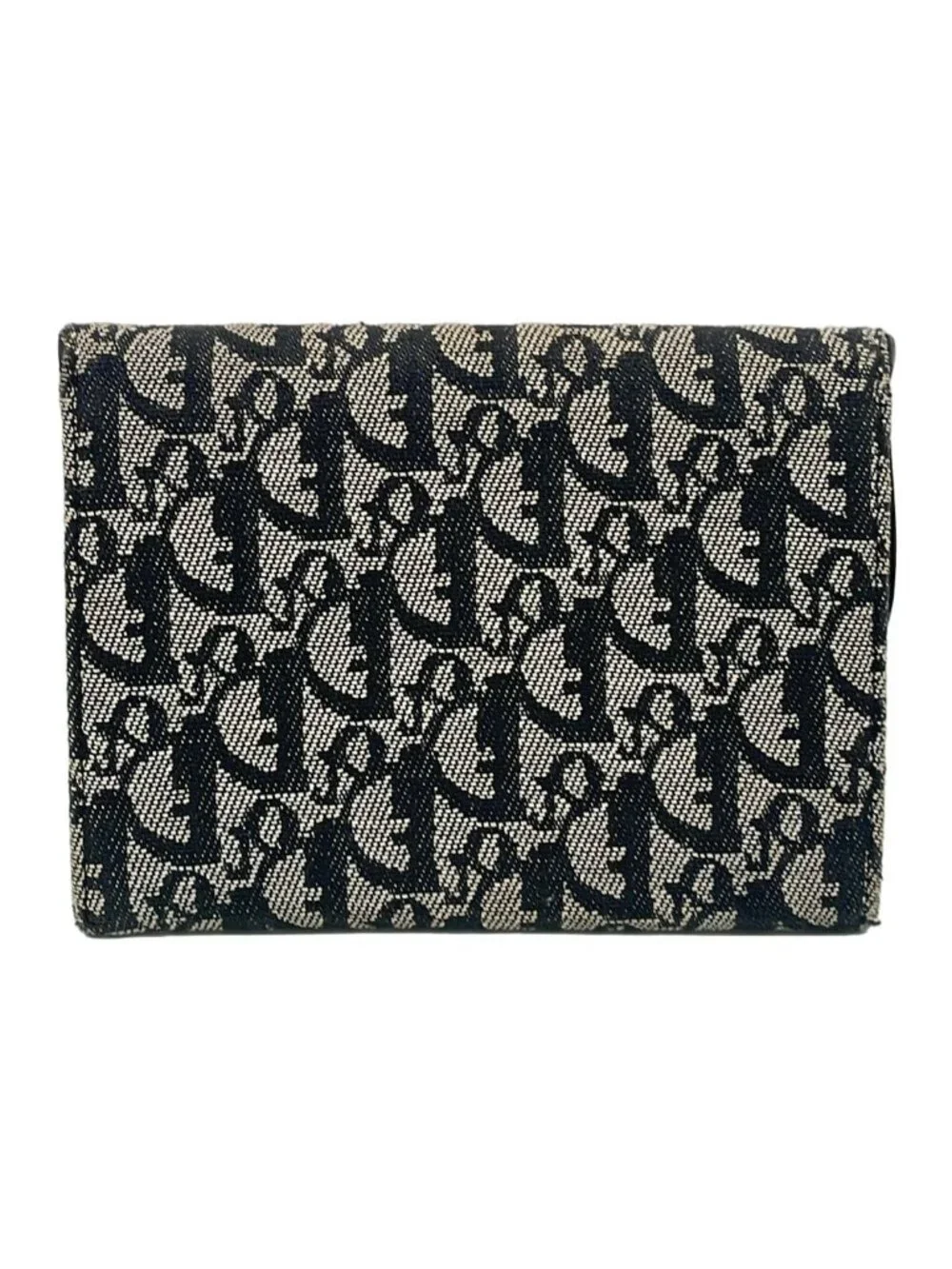 Dior Pouch Logo Glam Gray Dark Navy Leather